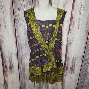 Suno Optic Geo W/Caviar Silk/Cotton Kenyan Made Dress